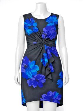 Jones Wear Dress NEW Sz 10 Day to Dinner Blue Black Special Occasion NWT